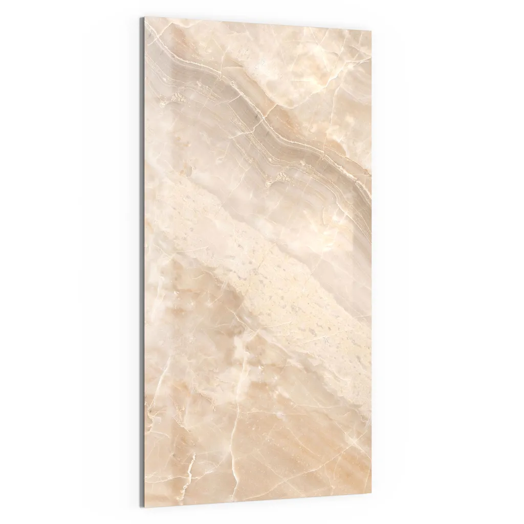 DEQORI Magnettafel Glas 50x100 cm 'Helle Marmorfläche' beschreibbar Whiteboard